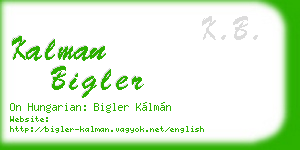 kalman bigler business card